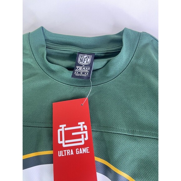 Green Bay Packers NFL Ultra Game Mens Size S Green Short Sleeve Logo Mesh Shirt - Picture 4 of 7